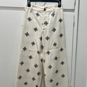 Zara linen black and white marine pants size XS